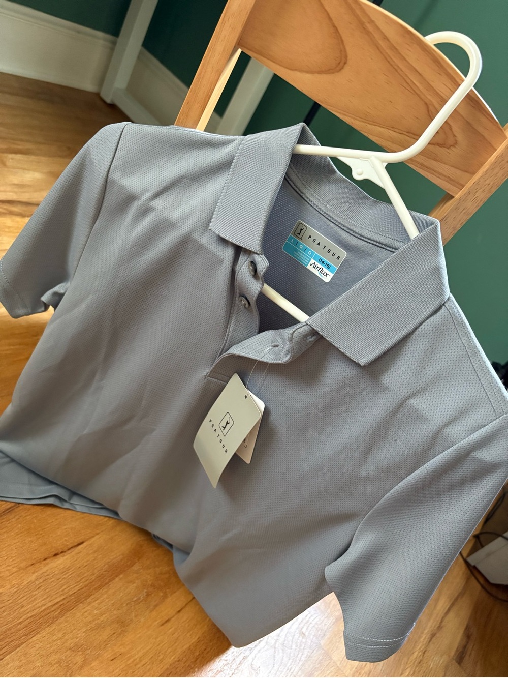 St. John's Bay Men's Heather Light Gray Polo